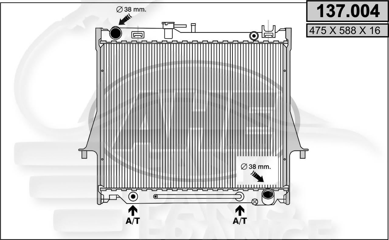 RADIA 3.0 DITD +/- CLIM 475 x 588 x 16 Pour ISUZU D MAX - IZ010 01/02→12/05