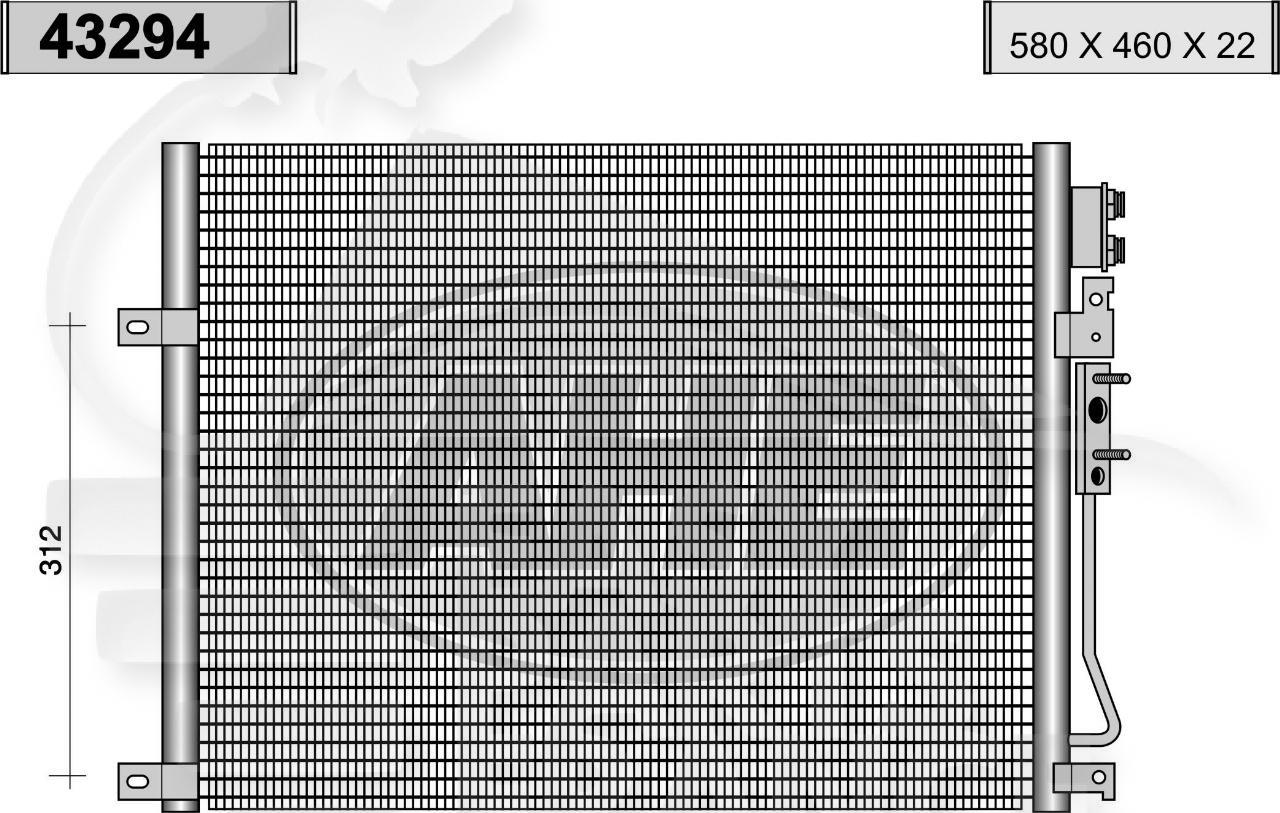 CONDENSEUR TT TYPES 580 x 460 x 22 Pour JEEP GRAND CHEROKEE - JE033 01/05→12/10