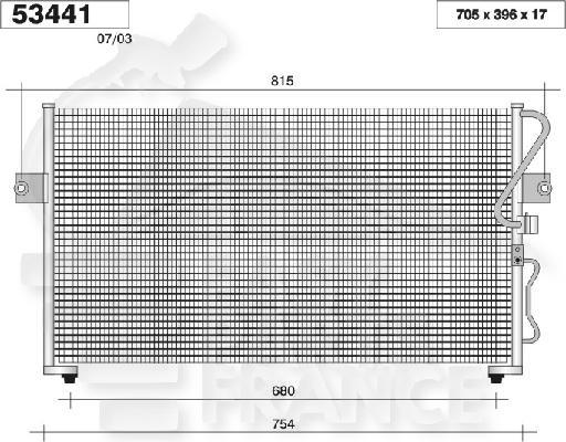 CONDENSEUR TT TYPES 700 x 395 x 17 Pour KIA CARNIVAL - KI021 09/01→07/06