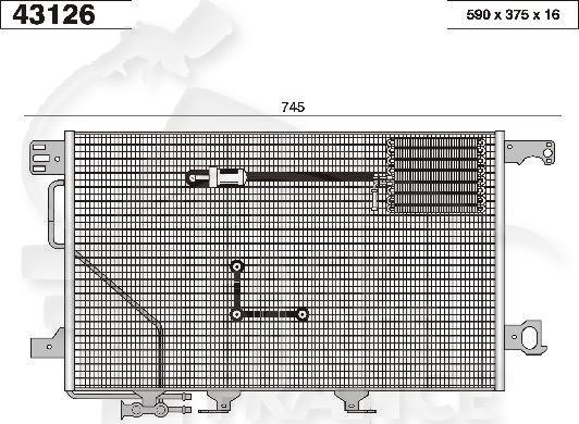 CONDENSEUR TT TYPES 585 x 370 x 16 Pour MERCEDES CLASSE C - W203 4 PTES - ME061 03/04→02/07