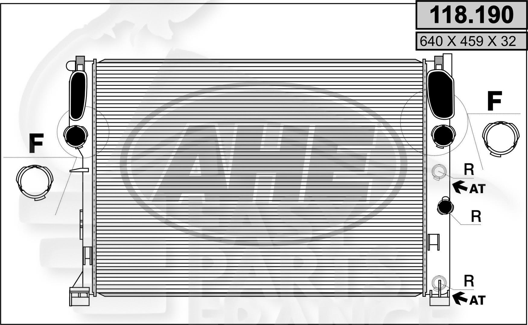 RADIA 1.8 16 V - 5.0 24 V - 2.7 CDI BA/BM +/- CLIM 640 x 459 x 32 Pour MERCEDES CLASSE E - W211 - ME090 07/02→04/07