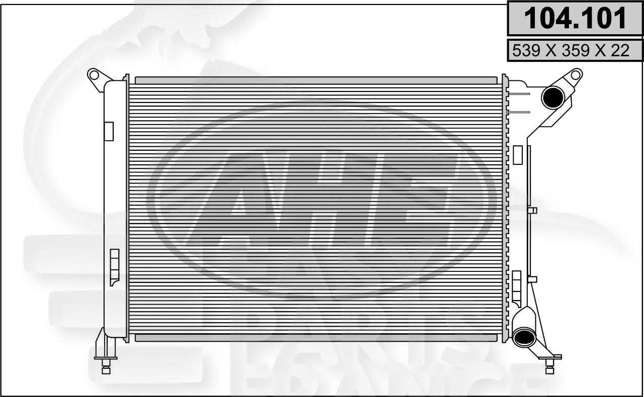 RADIA 1.4/1.6 BM S/CLIM 539 x 359 x 22 Pour MINI MINI ONE/COOPER R50 - MN020 04/01→06/04