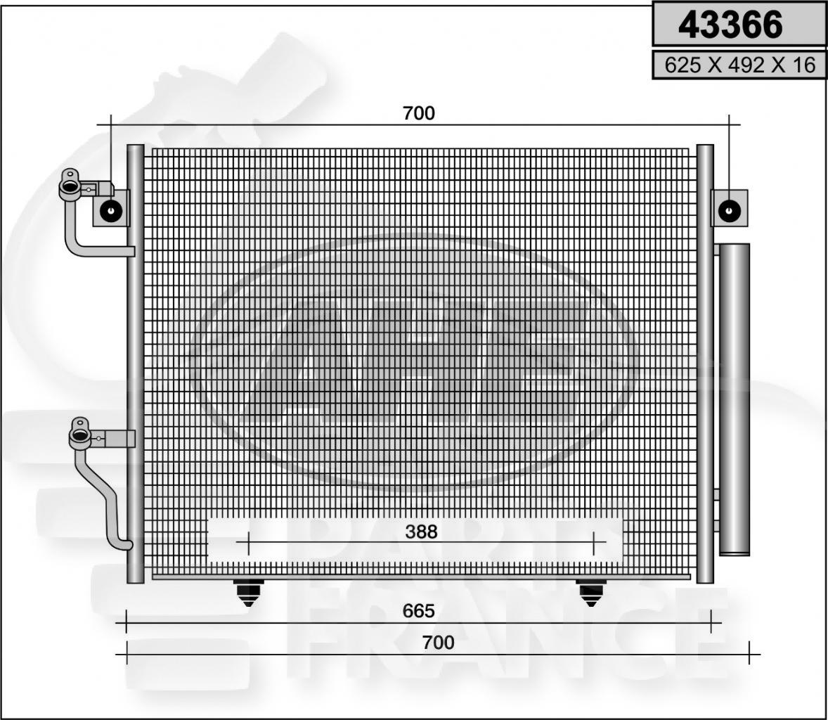 CONDENSEUR TT TYPES Pour MITSUBISHI PAJERO - MT114 01/03→12/06