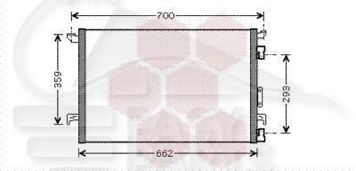 CONDENSEUR 1.8 16 V 625 X 415 X 16 Pour SAAB 9-3 - SA012 02/08→