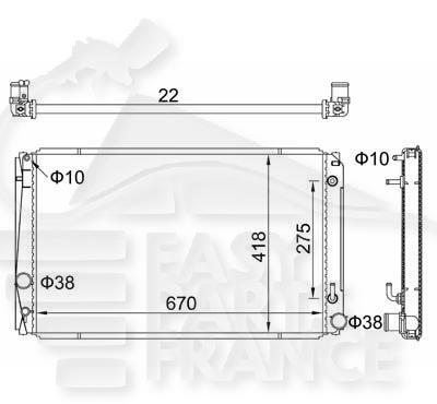 RADIA 2.4 BA +/- CLIM Pour TOYOTA RAV 4 - TY194 01/06→01/09