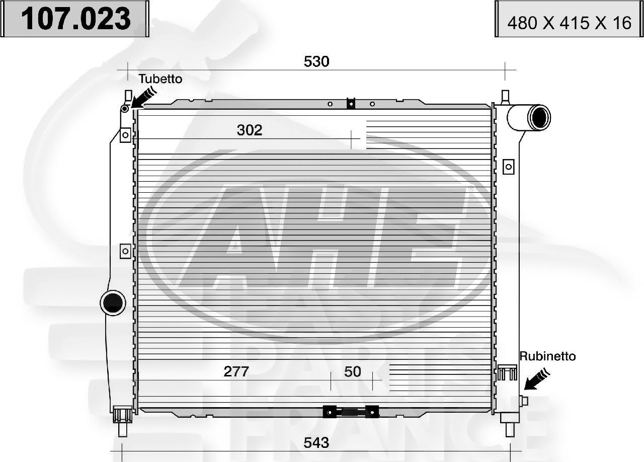 RADIA 1.2 - 1.4 8 V BM +/- CLIM 480 x 410 x 26 Pour CHEVROLET AVEO - CV010 →12/06