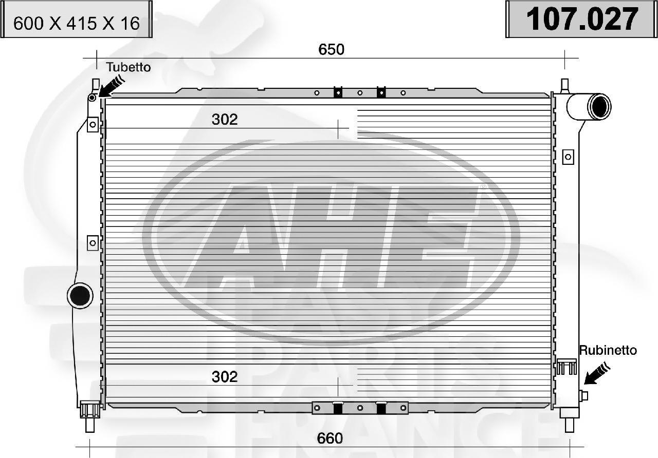 RADIA 1.4 16 V BM +/- CLIM 600 x 410 x 15 Pour CHEVROLET AVEO - CV010 →12/06