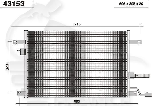 CONDENSEUR DE CLIM TT TYPES 600 x 400 x 20 Pour CHEVROLET OPTRA - CV050 01/06→