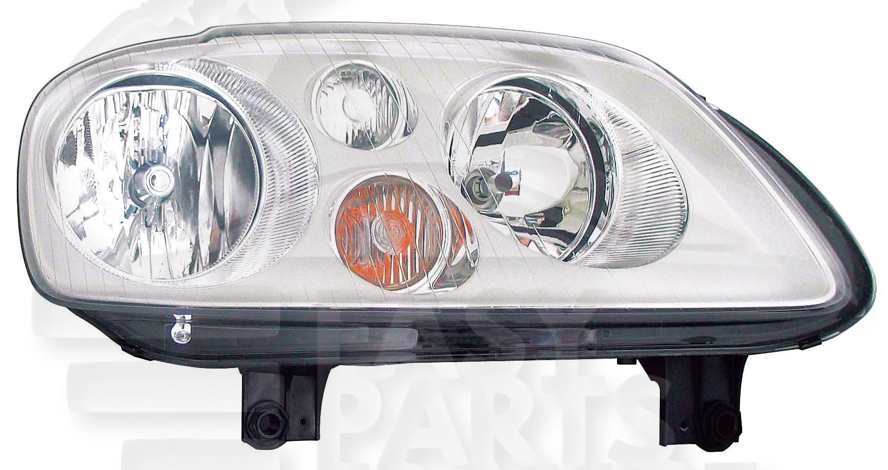 OPT D H7+H7 ELECT A/MOTEUR F/CHROME Pour VOLKSWAGEN TOURAN - VO190 02/03→10/06