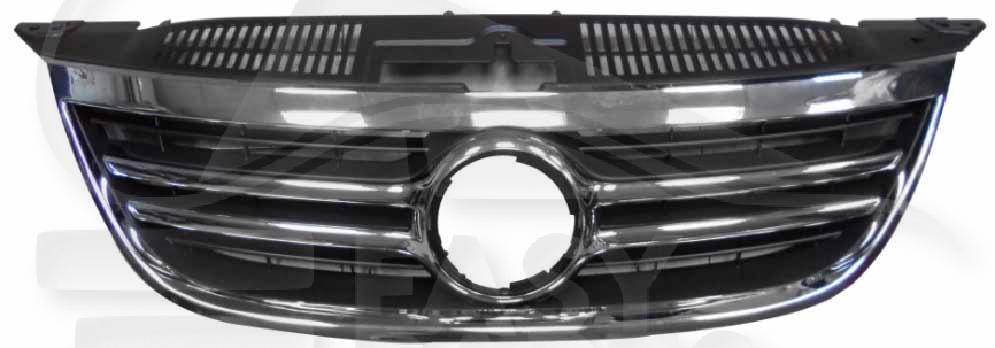 GRILLE DE CALANDRE NOIRE - CHROMEE Pour VOLKSWAGEN TIGUAN - VO170 09/07→04/11