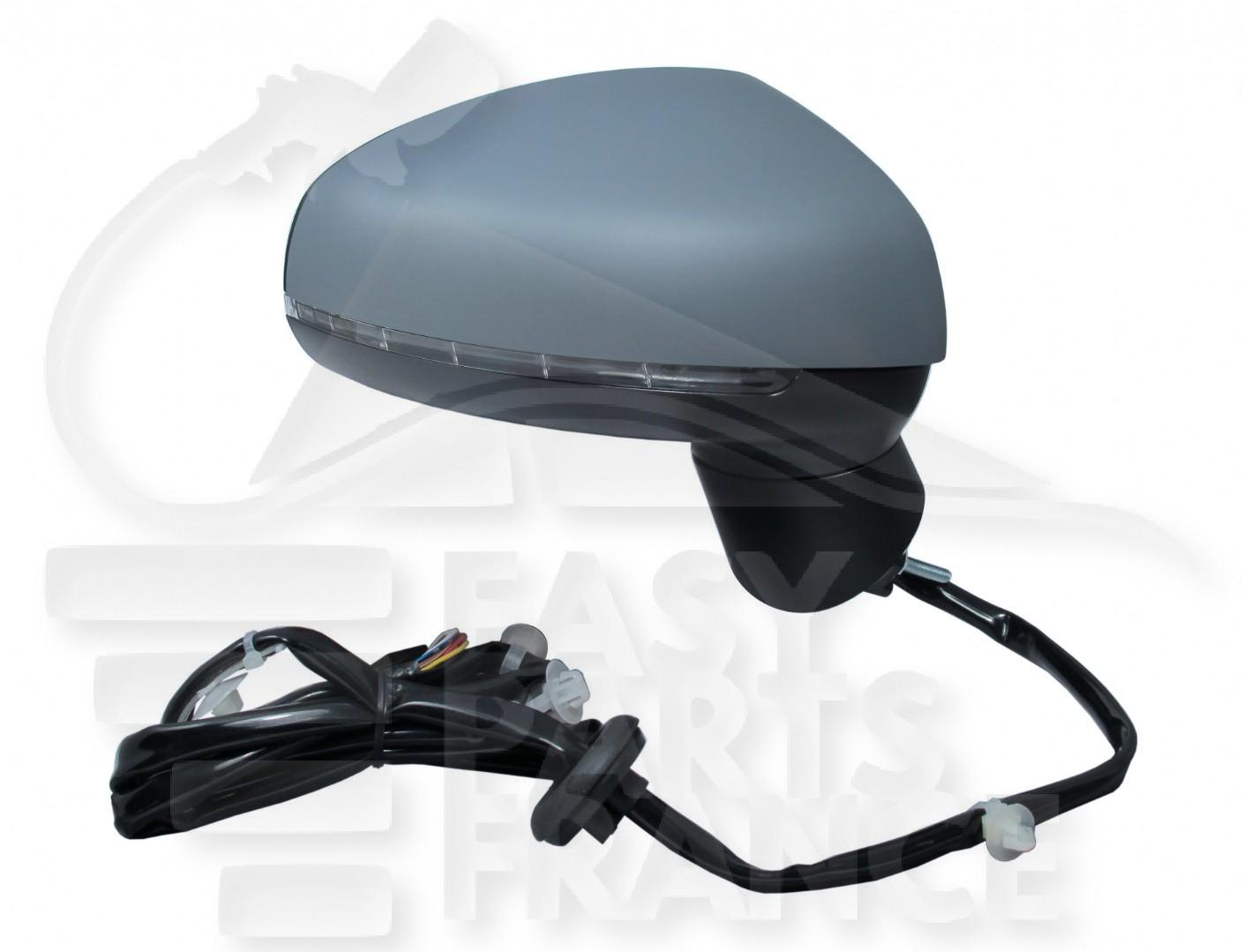 RETRO D ELECT CHAUF A PEINDRE A/FEU 6 PINS Pour AUDI A1 - AD020 08/10→06/14