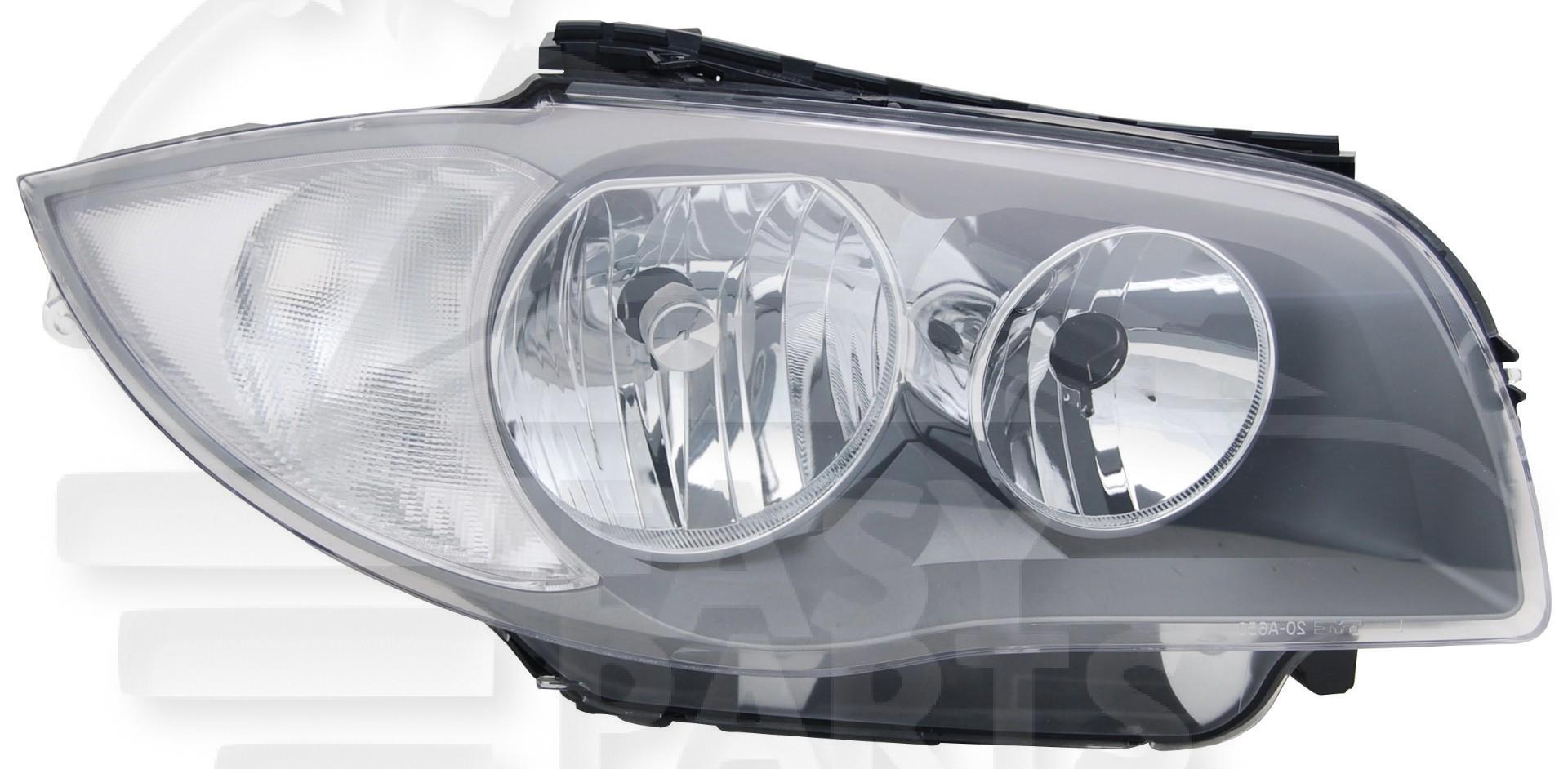 OPT D H7+H7 ELECT F/NOIR S/MOTEUR →02/09 Pour BMW S1 E87/E81 LCI - BM011 05/07→01/11