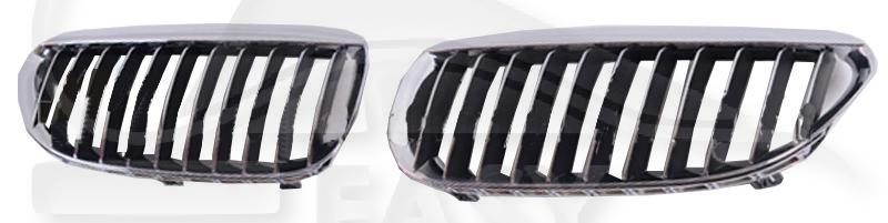 GRILLE DE CALANDRE D NOIRE - CHROMEE Pour BMW S6 E63 / E64 - BM120 01/04→08/06