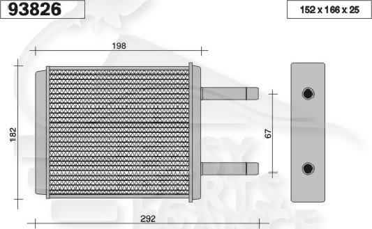 RADIA DE CHAUF TT TYPES 152 x 166 x 25 Pour DAEWOO MATIZ - DA031 01/01→04/05