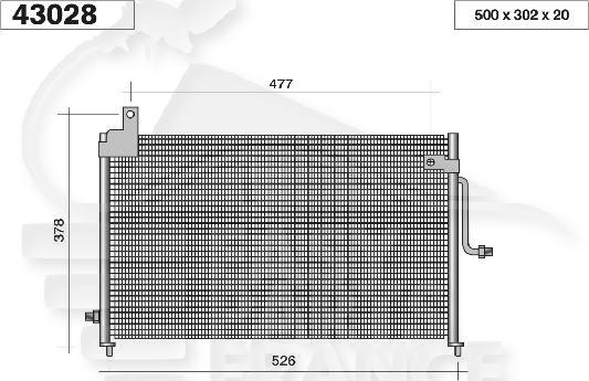 CONDENSEUR TT TYPES 500 x 305 x 20 Pour DAEWOO MATIZ - DA030 01/98→12/00