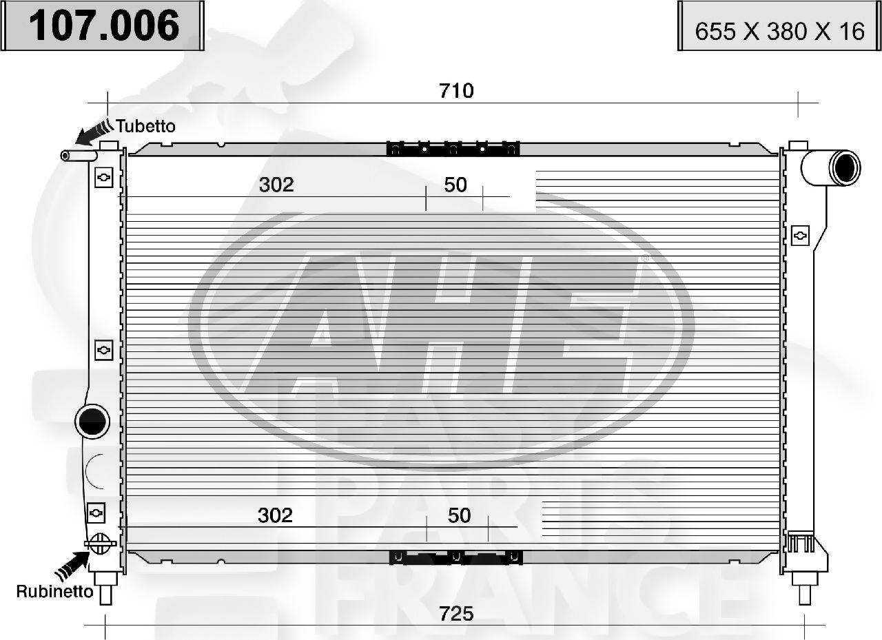 RADIA 1.6 I - 2.0 16 V BM + CLIM 655 x 380 x 16 Pour DAEWOO NUBIRA - DA040 02/97→05/99