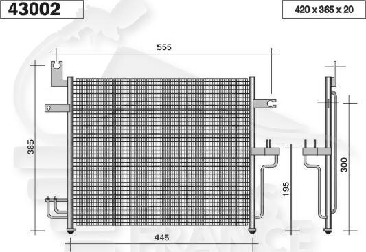CONDENSEUR TT TYPES BM 445 x 355 x 17   ACCENT - HY014 01/00→02/03