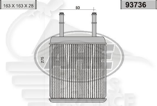 RADIA DE CHAUF TT TYPES 163 x 163 x 30 Pour HYUNDAI ACCENT 3 PTES - HY012 02/97→12/99
