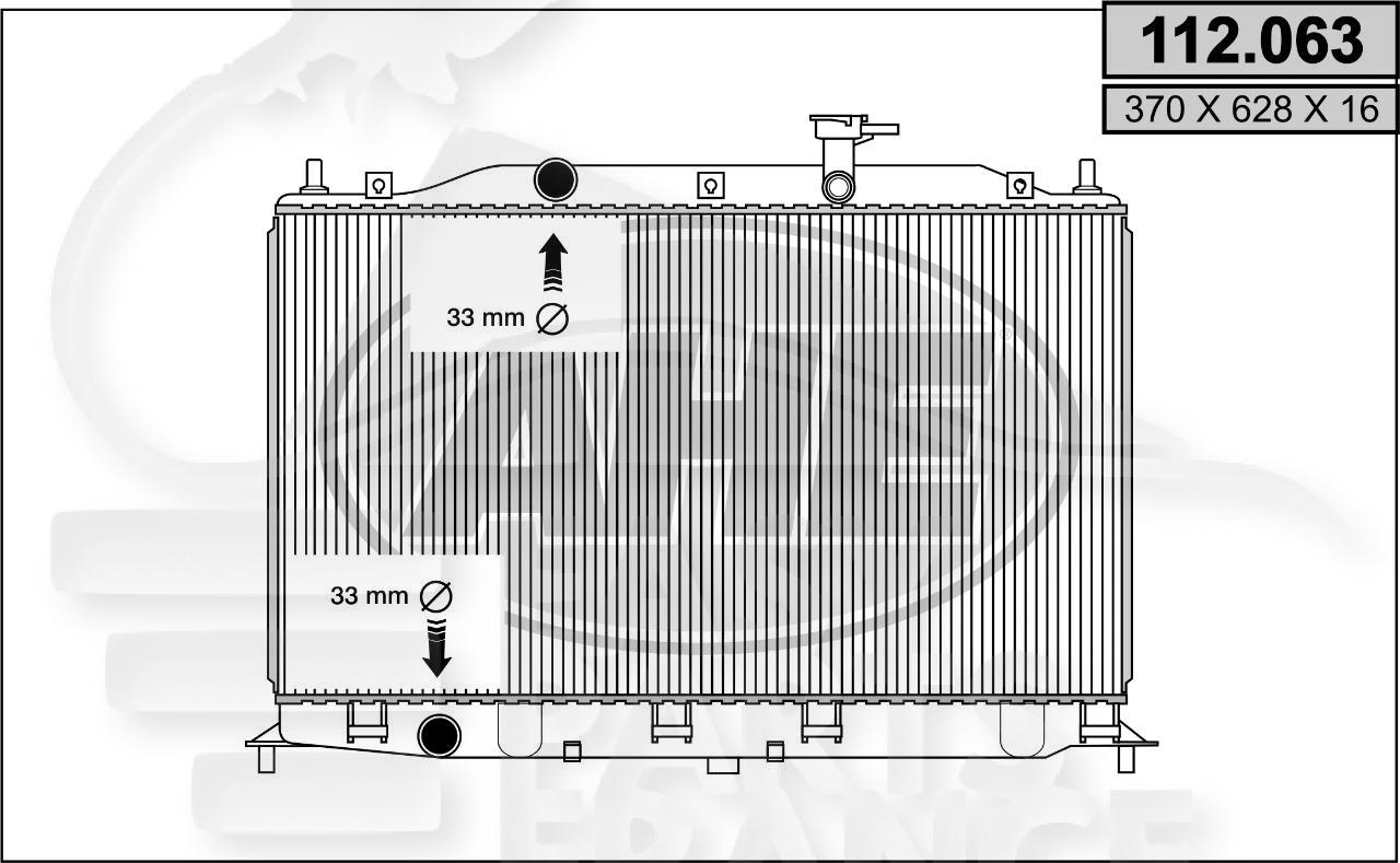 RADIA 1.4 - 1.6 BM +/- CLIM 370 x 628 x 16 Pour HYUNDAI ACCENT - HY016 06/06→