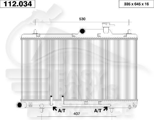 RADIA ESS TT TYPES BA +/- CLIM 335 x 645 x 16 Pour HYUNDAI ACCENT - HY014 01/00→02/03