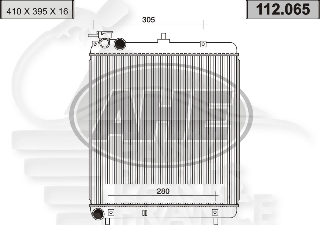 RADIA 1.1 BM +/- CLIM 410 x 385 x 26 Pour HYUNDAI ATOS - HY020 04/98→01/00