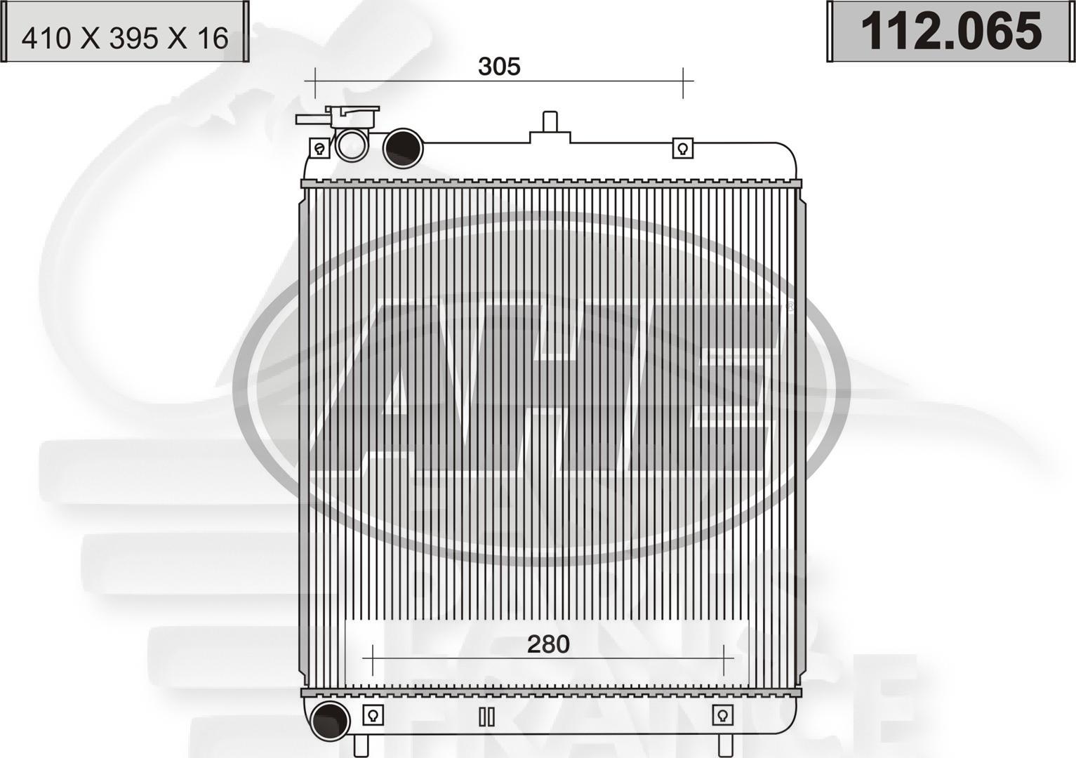 RADIA 1.1 BM +/- CLIM 410 x 385 x 26 Pour HYUNDAI ATOS PRIME - HY021 03/98→11/03