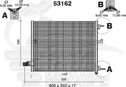 CONDENSEUR TT TYPES 405 x 330 x 20 Pour HYUNDAI ATOS PRIME - HY021 03/98→11/03