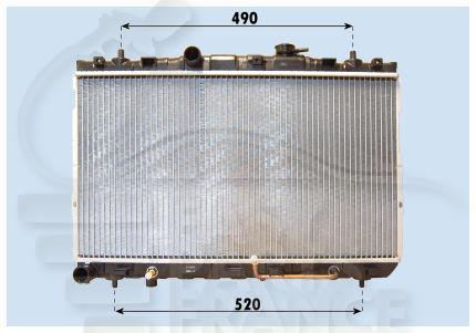 RADIA TT TYPES BA +/- CLIM 375 x 700 x 20 Pour HYUNDAI ELANTRA - HY123 10/00→10/03