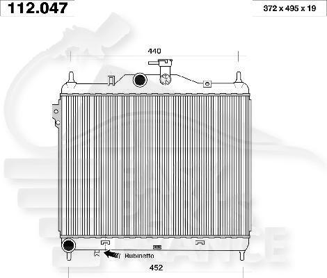 RADIA 1.6 BM +/- CLIM 375 x 495 x 20 Pour HYUNDAI GETZ - HY205 01/02→09/05