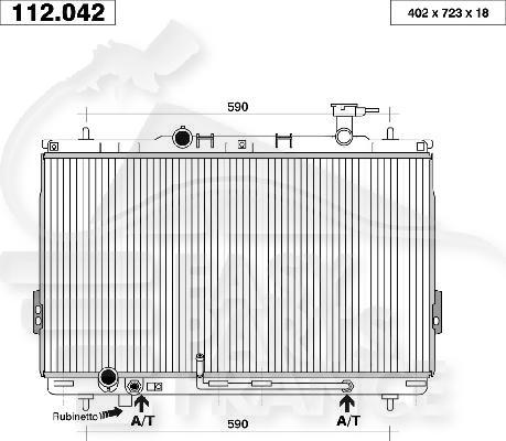 RADIA TT TYPES BA +/- CLIM 400 x 725 x 20 Pour HYUNDAI SANTA FE - HY230 10/00→09/06
