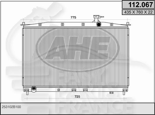 RADIA TT TYPES BA +/- CLIM 430 x 760 x 22 Pour HYUNDAI SANTA FE - HY231 10/06→12/09
