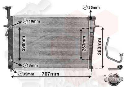 RADIA 2.7 BA 640 x 460 x 20 Pour HYUNDAI TUCSON - HY600 01/04→12/10