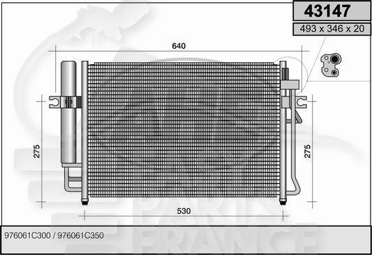 CONDENSEUR TT TYPES 543 x 346 x 16 Pour HYUNDAI GETZ - HY206 10/05→08/09