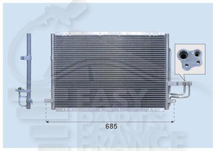 CONDENSEUR ESS TT TYPES 605 x 450 x 20 Pour KIA CARENS - KI010 07/02→10/06