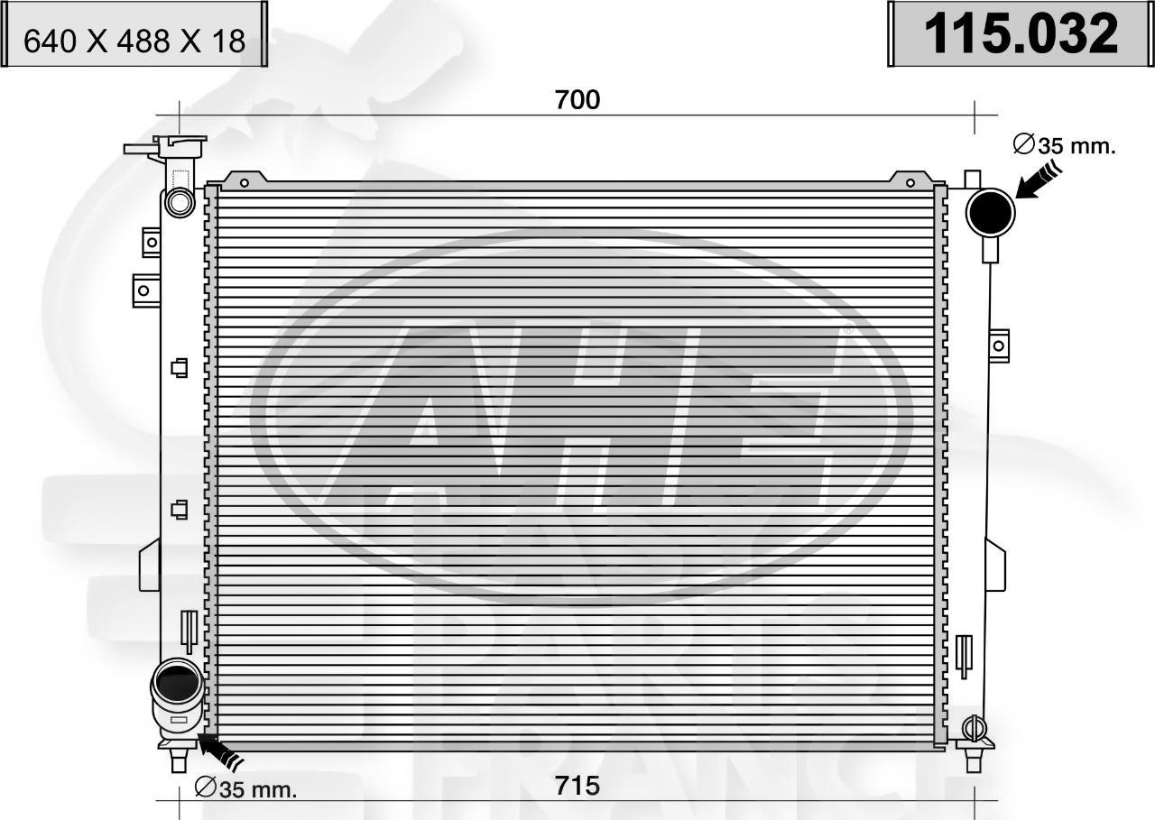 RADIA 2.0 BM +/- CLIM 640 x 488 x 18 Pour KIA CARENS - KI011 11/06→05/10