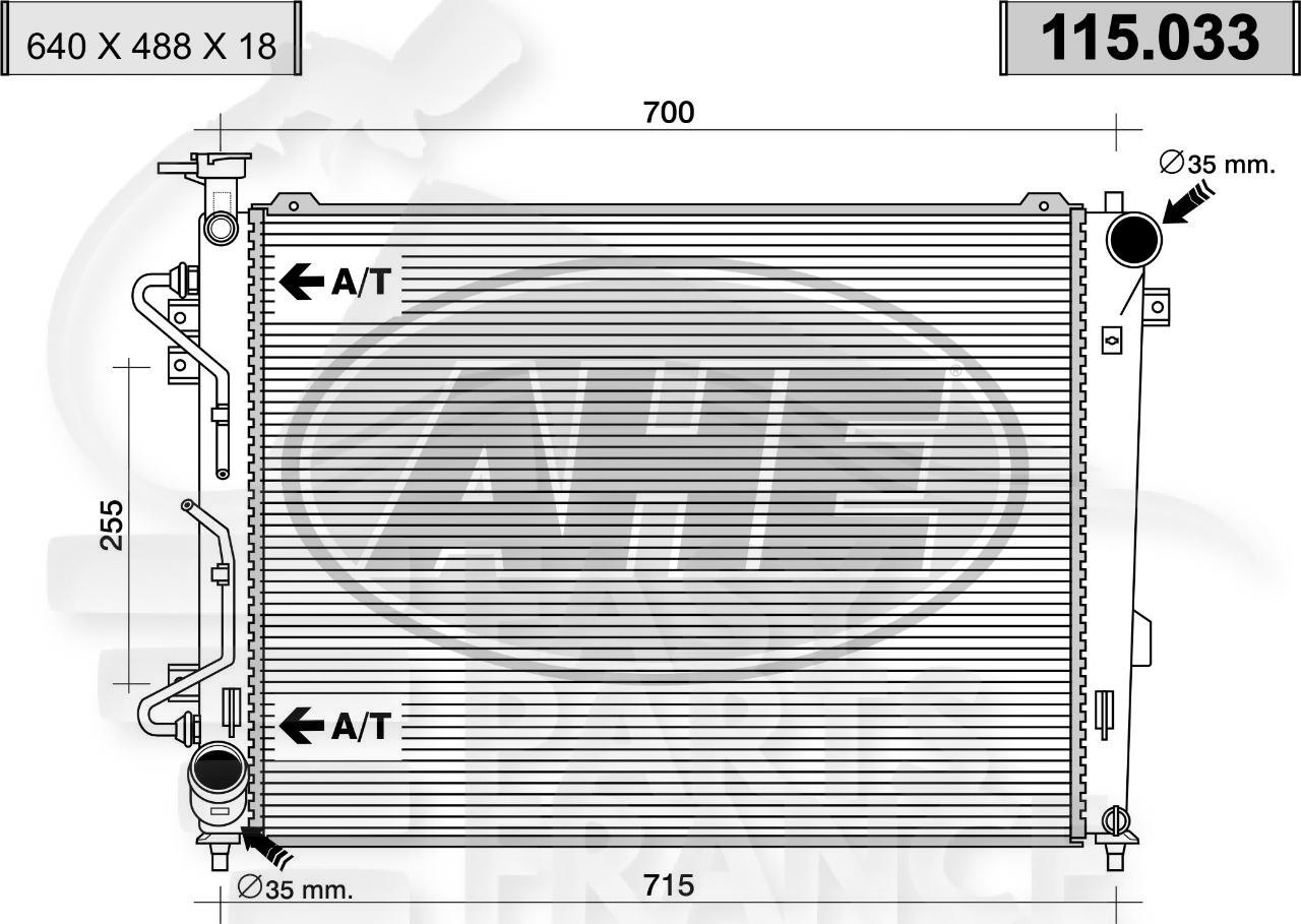 RADIA 2.0 BA +/- CLIM 640 x 488 x 18 Pour KIA CARENS - KI011 11/06→05/10