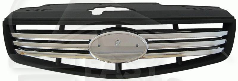 GRILLE DE CALANDRE NOIRE - CHROMEE 5 PTES Pour KIA RIO - KI072 07/05→06/09