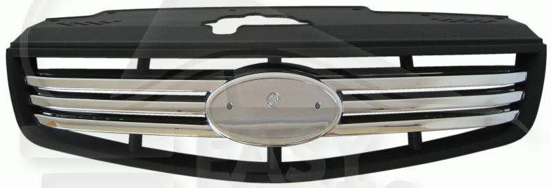 GRILLE DE CALANDRE NOIRE - CHROMEE 5 PTES Pour KIA RIO - KI072 01/05→06/09