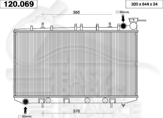 RADIA 2.0 D +/- CLIM 320 x 647 x 16 Pour NISSAN ALMERA N15 - NS010 10/95→12/97