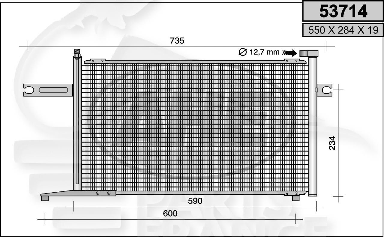 CONDENSEUR TT TYPES 540 x 286 x 16 Pour NISSAN MICRA K11 - NS092 11/92→03/98