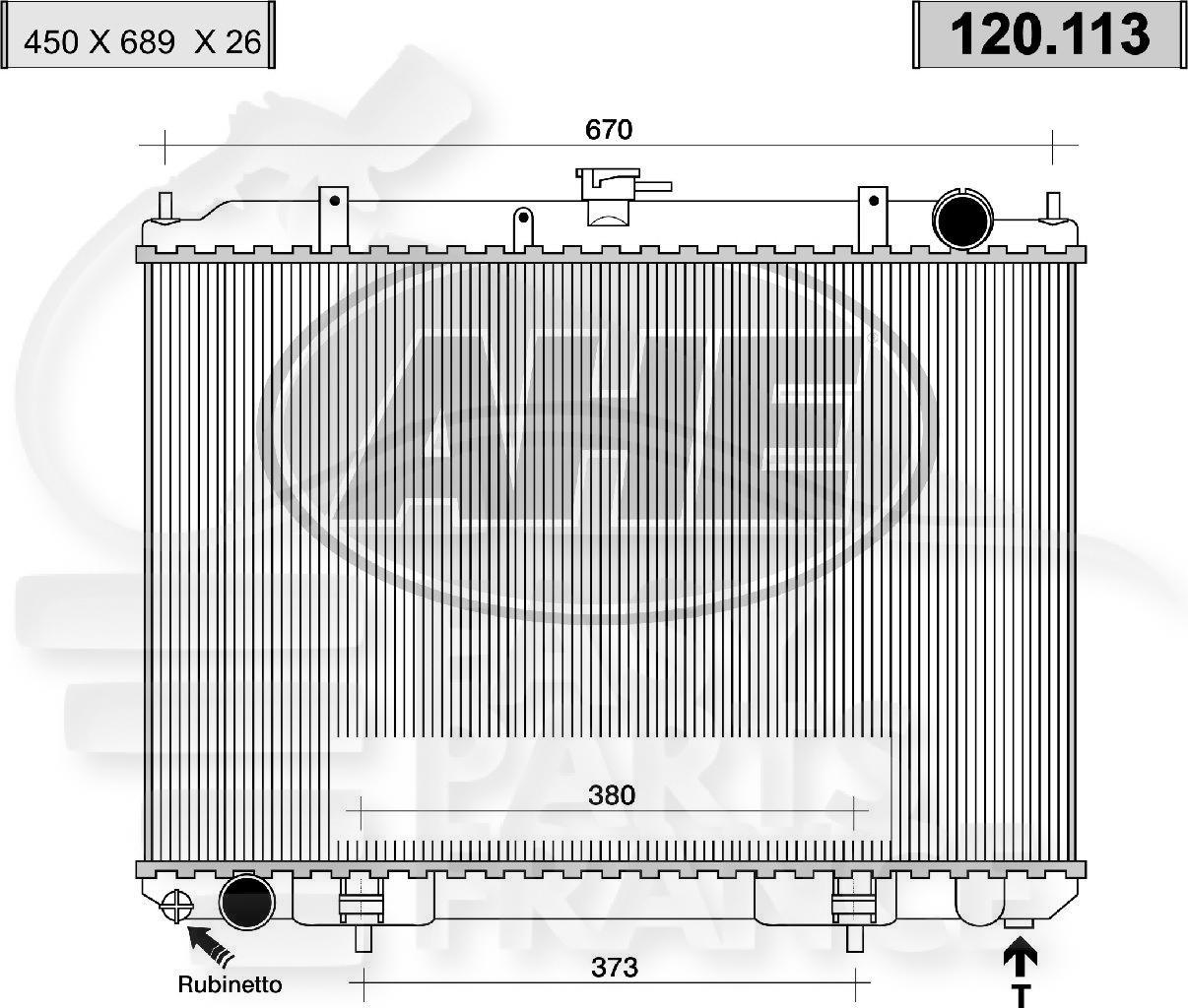 RADIA 2.2 DCI BM +/- CLIM 450 x 690 x 28 Pour NISSAN X TRAIL T30 - NS260 09/01→06/07