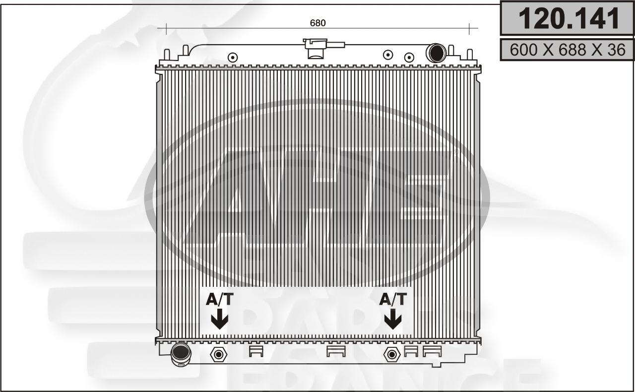 RADIA 4.0 I V6 BA +/- CLIM Pour NISSAN NAVARA TYPE D40 - NS122 01/08→12/09