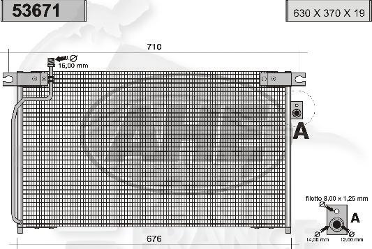 CONDENSEUR TT TYPES 630 x 370 x 19 Pour NISSAN TERRANO - NS233 10/00→12/01