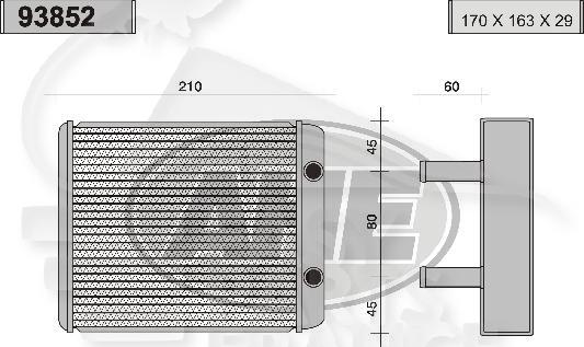 RADIA DE CHAUF TT TYPES 170 x 163 x 29 Pour KIA CARNIVAL - KI020 04/99→08/01